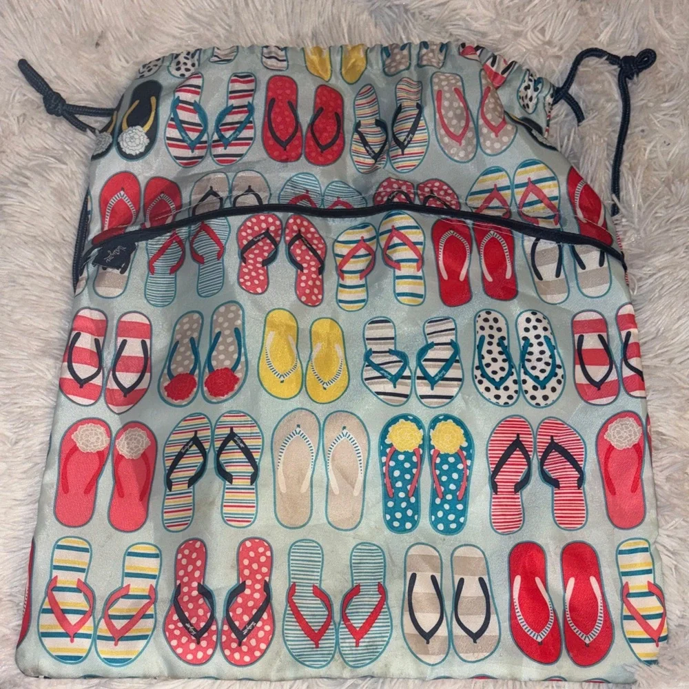 Flip Flop Pattern Drawstring Thirty one Bag - Picture 1 of 9